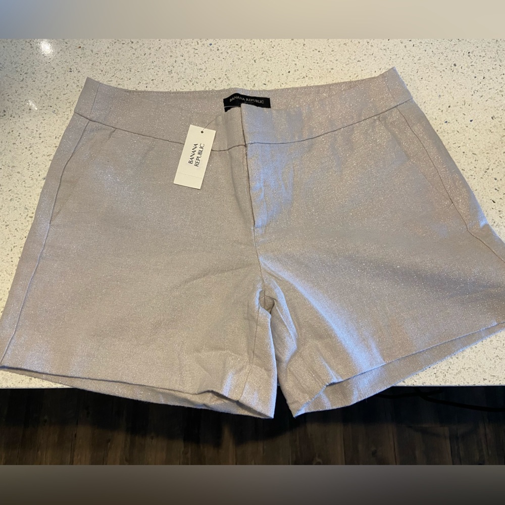 Silver shimmer Banana Republic shorts, size 2